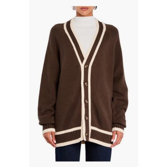 💕RETROFETE💕 SEROYA Aiden Knit Cardigan ~ Ash Brown Large L NWT - Picture 8 of 16